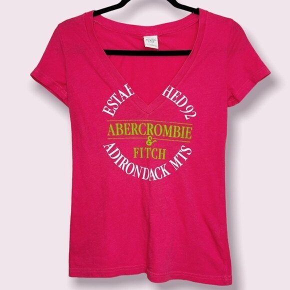 Abercrombie & Fitch Y2K Short Sleeve Tee Pink Womens Size Small - Picture 1 of 7